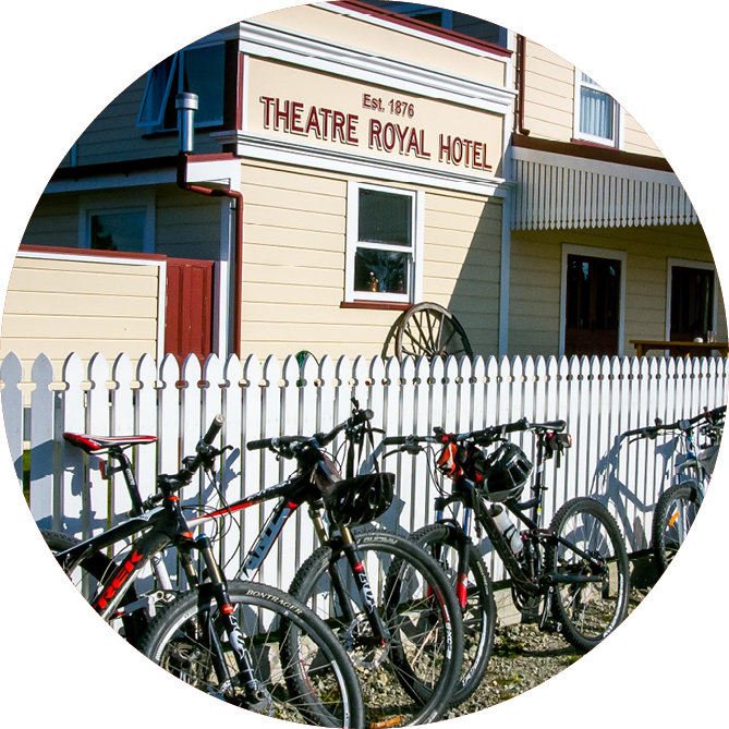 Bicycles parked next to The Royal Theatre
